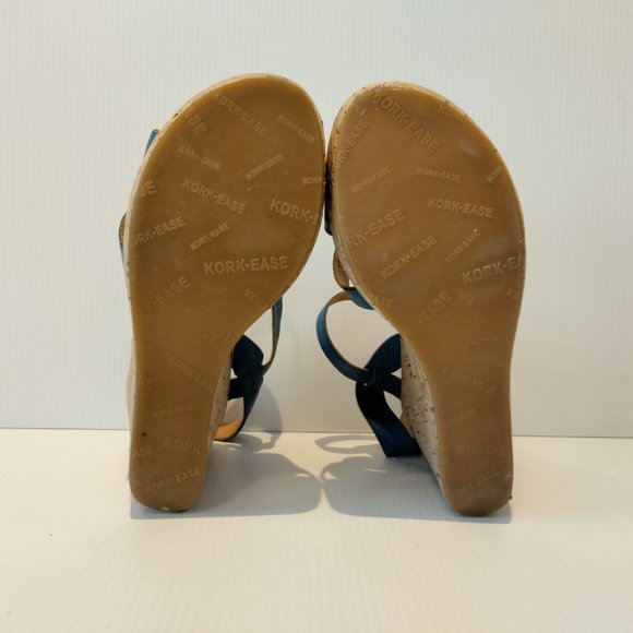 Almost NWOT Kork Ease Ava 2.0 Wedge Sandal Turquoise Blue with Cork 10 42 - Picture 7 of 10